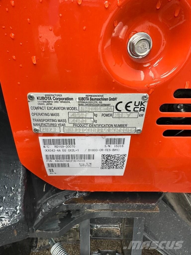 Kubota KX 042-4 Powertilt Mini Escavadoras <7t