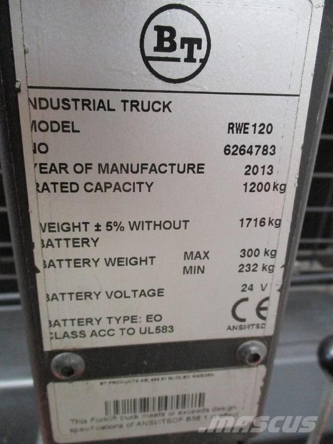BT RWE120 Meerij pallettruck met platform
