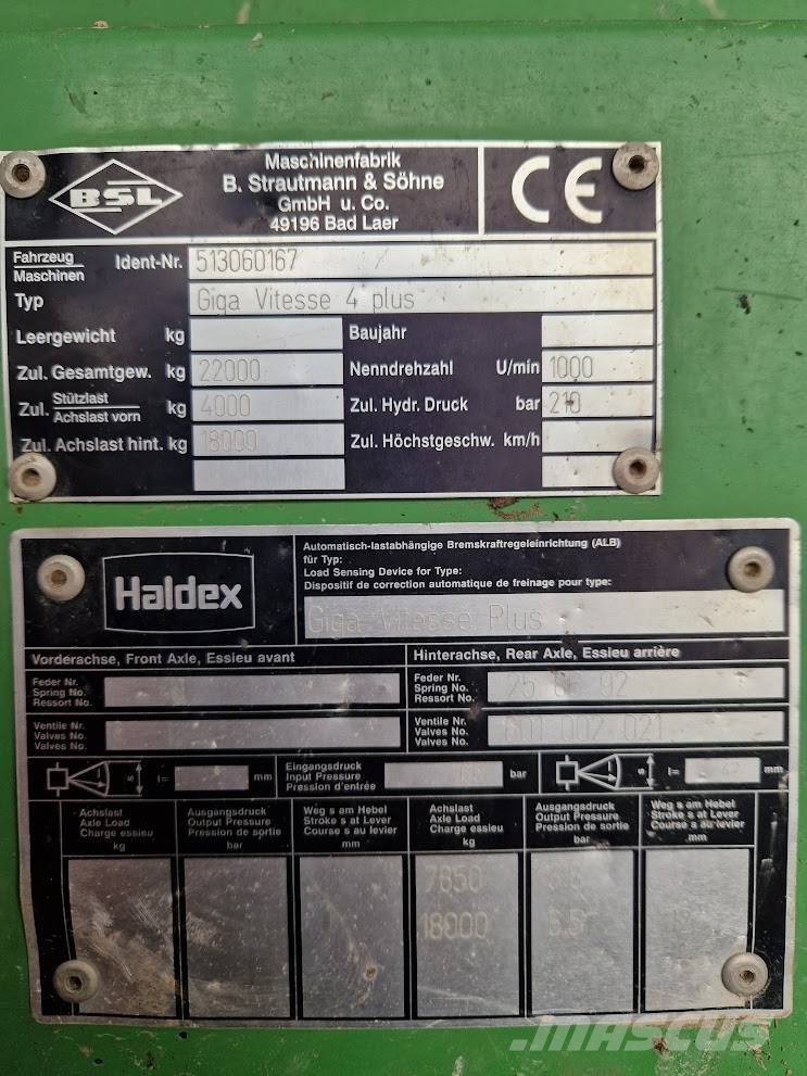 Strautmann GigaVitesse 4 Plus مقطورات ذاتية التحميل