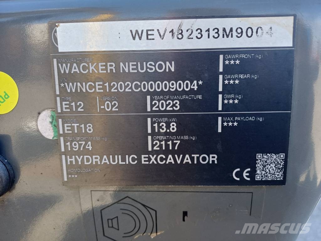 Neuson Et 18 Minigravere <7t