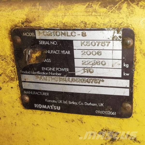 Komatsu PC210NLC-8 Εκσκαφείς με ερπύστριες