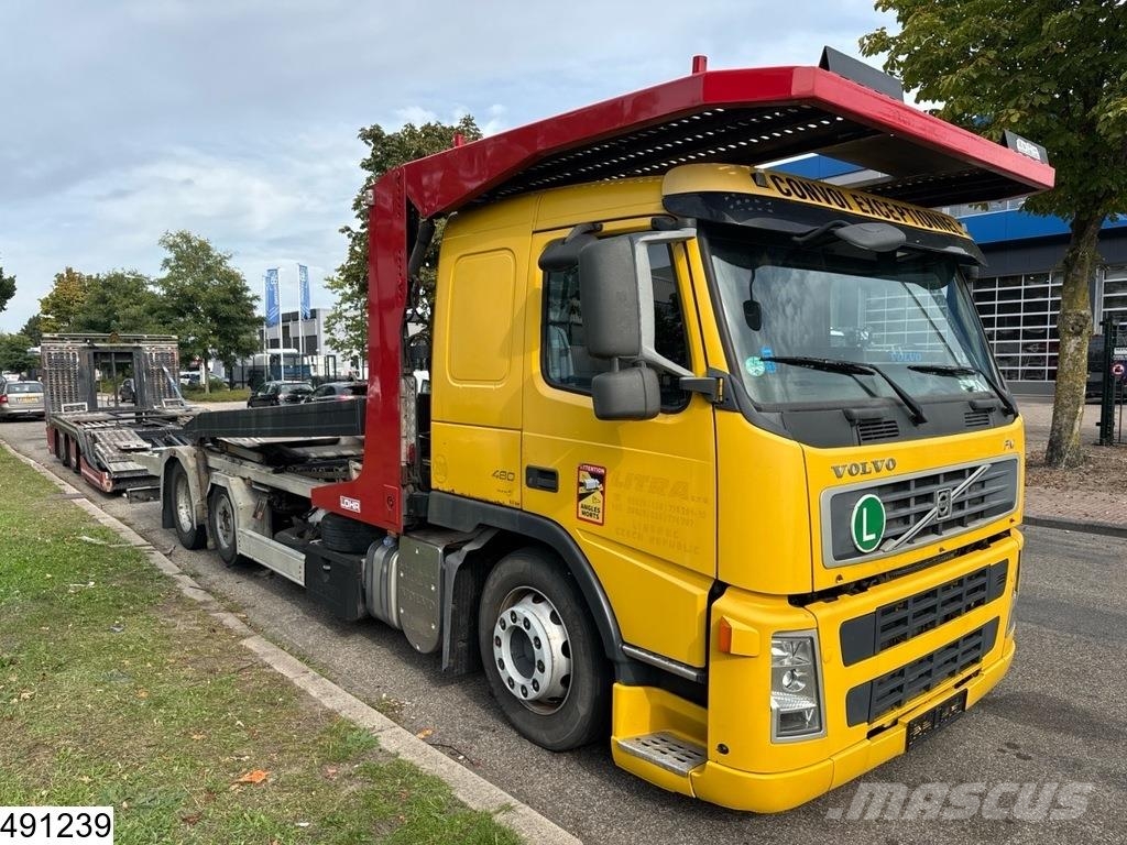 Volvo FM 480 6x2, EURO 5, Lohr, Trucktransport, Combi Oprijwagen