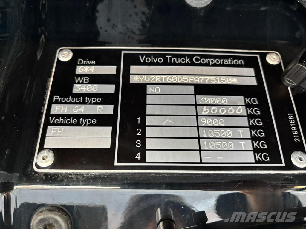 Volvo FH 540 6x4 RETARDER / BOX L=4937 mm شاحنات قلابة