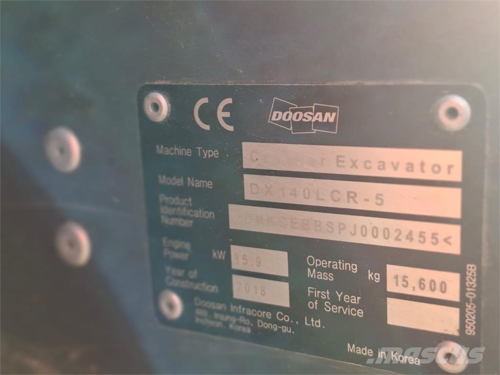 Doosan DX140LCR-5 Telakaivukoneet