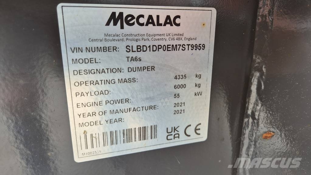 Mecalac TA6S - 690 WORKING HOURS - 2021 YEAR – TOP Minidumpperit