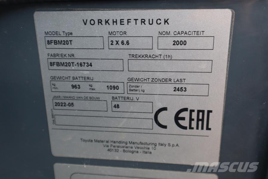 Toyota 8FBM20T Valid inspection, *Guarantee! Electric, 47 Diesel Trucker