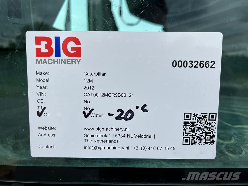 CAT 12M Motor Grader معدات تمهيد الطرق