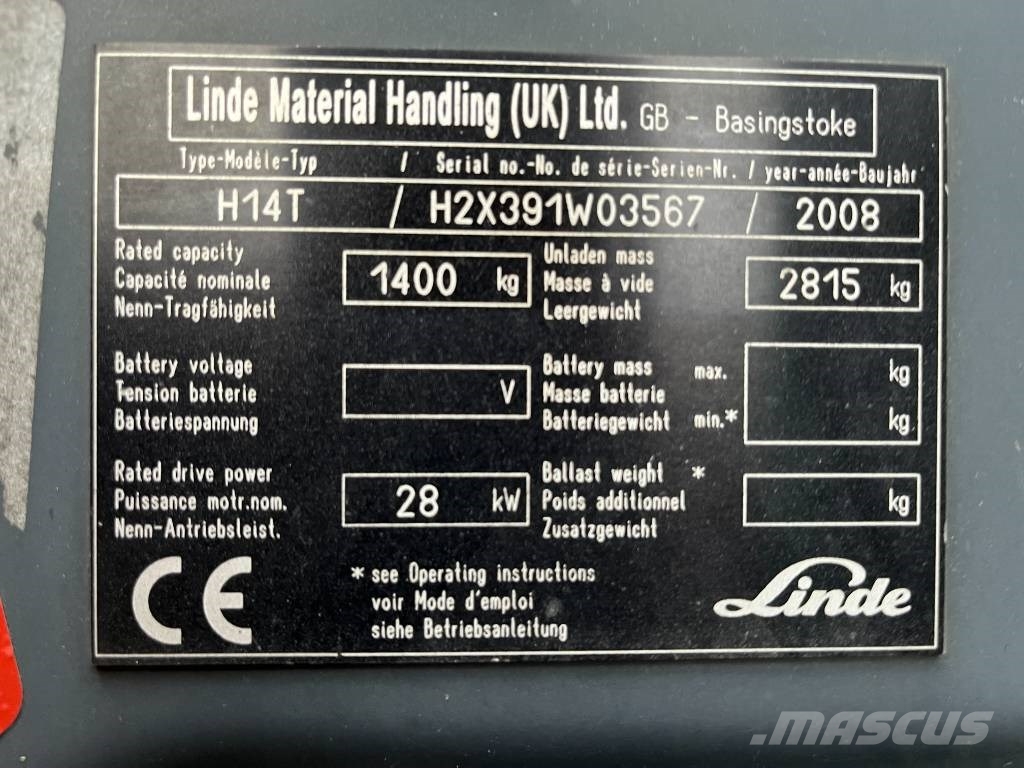 Linde H14T /391/ V-4191 OB Stivuitor GPL