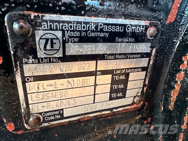 Liebherr A 900 ZW USED REAR AXLES ZF APL-B765 Осі