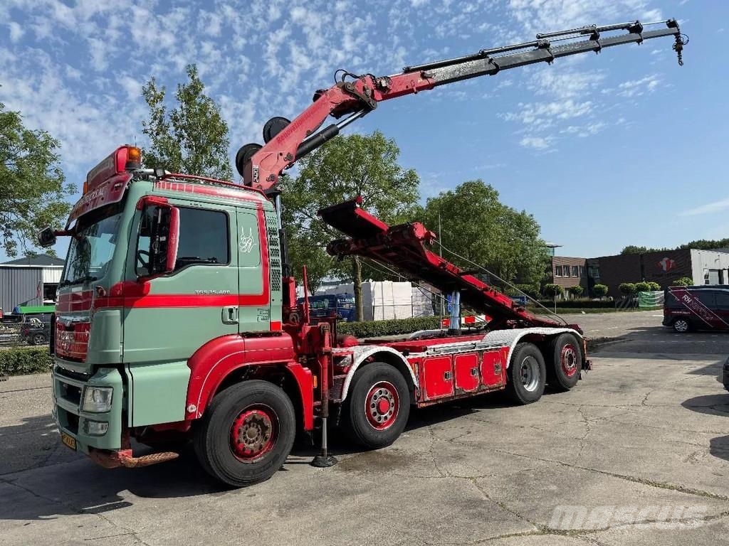 MAN TGS 35.480 8X4 HMF 2420 K5 + HMF ABLE + REMOTE CON gancho Caminhões Roll-on Roll-off