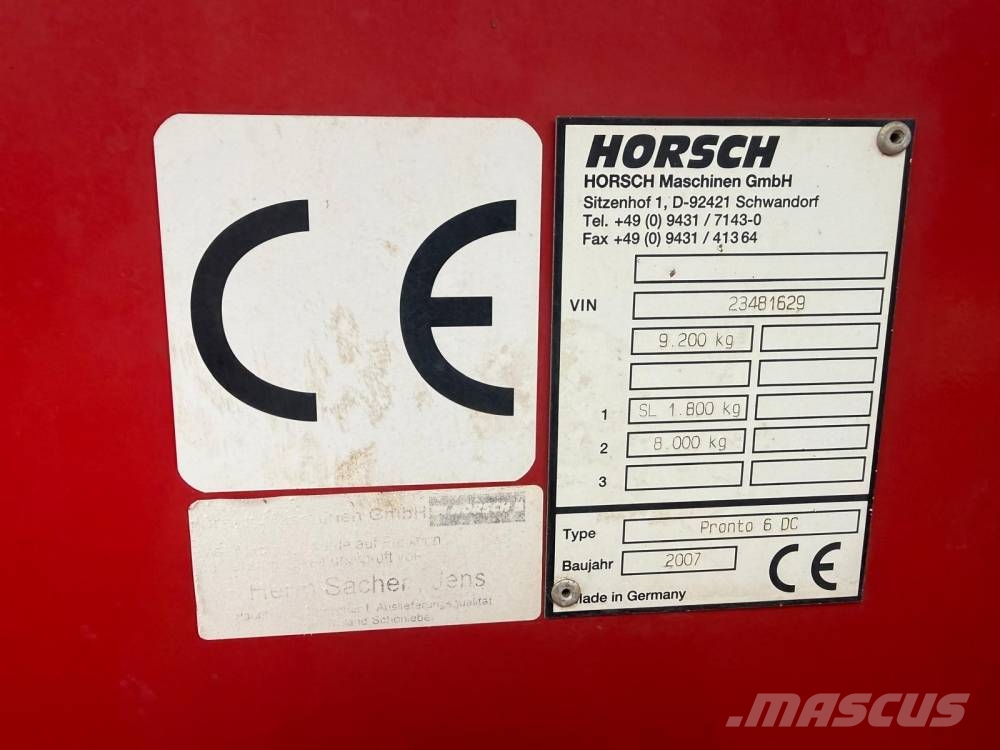 Horsch Pronto 6 DC مثاقيب مدمجة