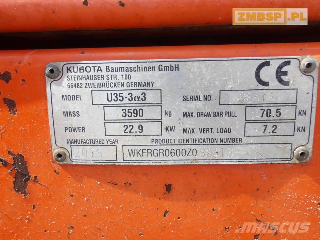 Kubota U 35-3 Minibagger < 7t