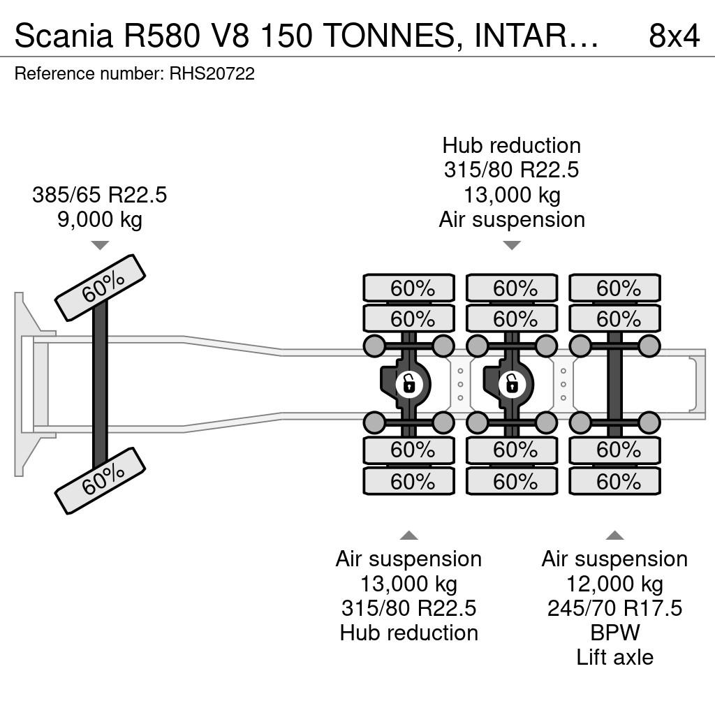 Scania R580 V8 150 TONNES, INTARDER, 493,460 KM, INTERCHA Седельные тягачи