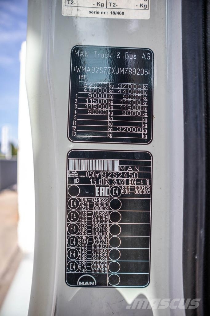 MAN TGS 35.420 BL-8x4-4+HIAB 188 E-2 플랫베드/드롭사이드 트럭