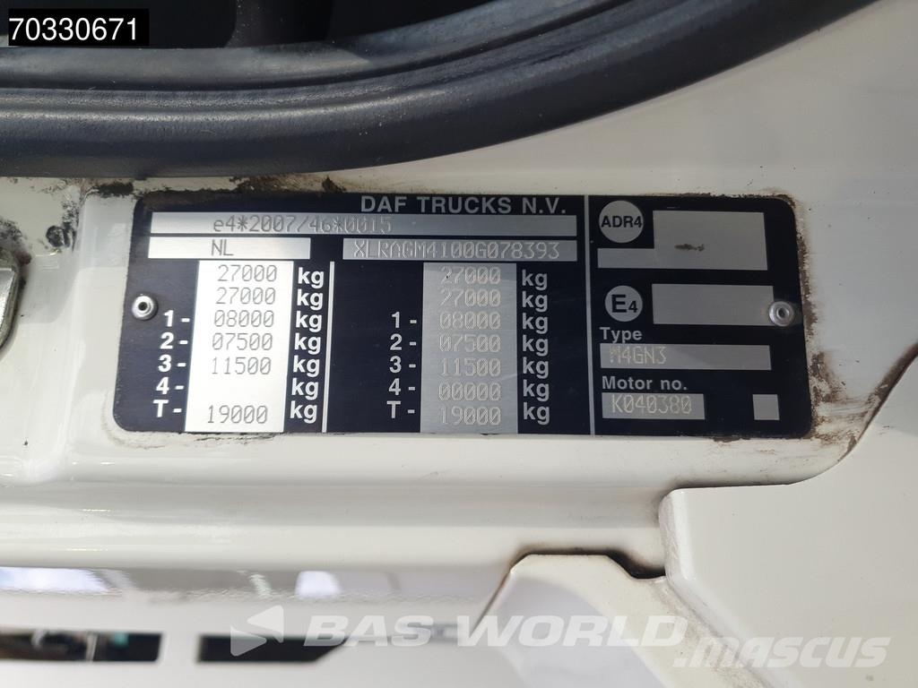DAF CF 290 6X2 NL-Truck APK Haller MEDIUM XL Steering Camiones de basura