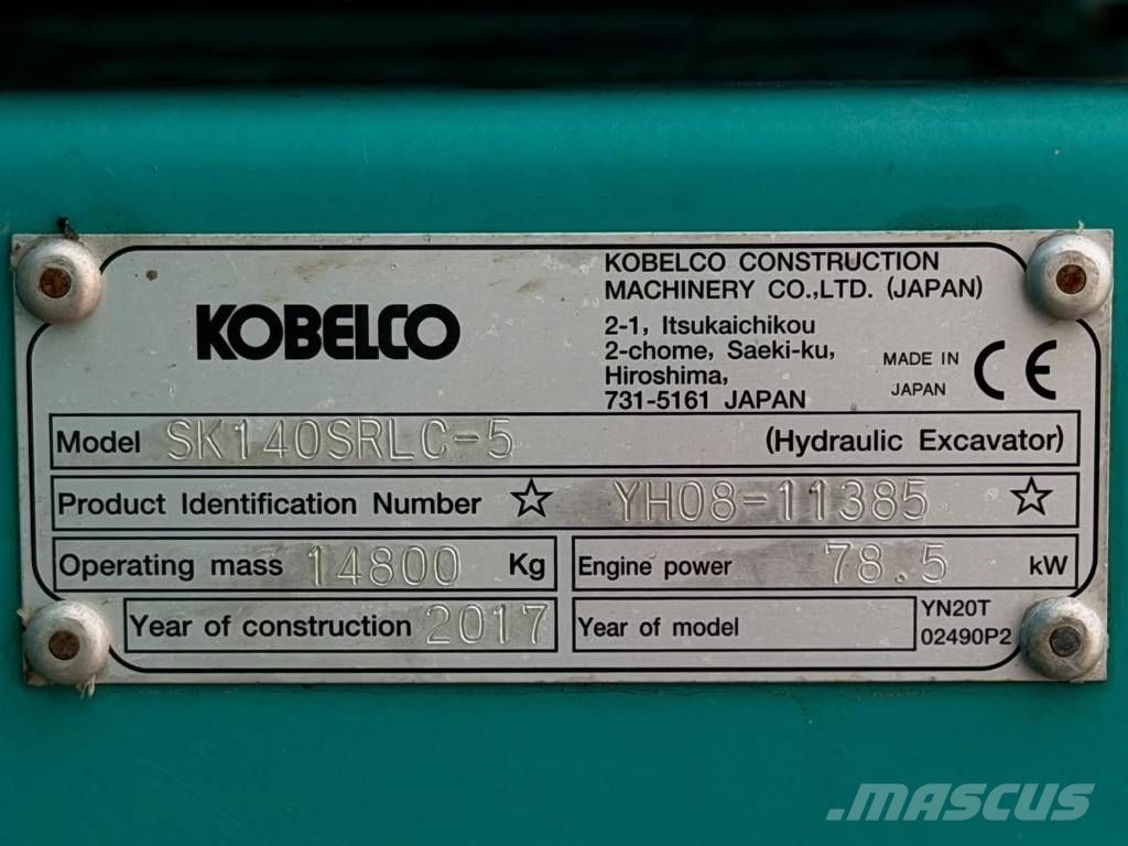 Kobelco SK 140 SR LC-5 / Juuri tullut! / 900mm / Engcon / Crawler excavators