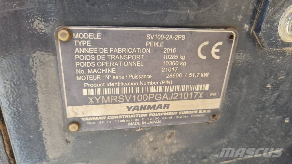 Yanmar SV 100-2 Средни екскаватори 7т - 12т