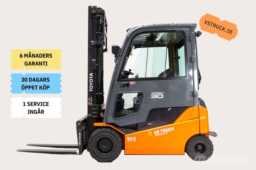 Toyota Traigo 8FBMKT30, 3-tons elmotvikt med låga timmar Ηλεκτρικά περονοφόρα ανυψωτικά κλαρκ