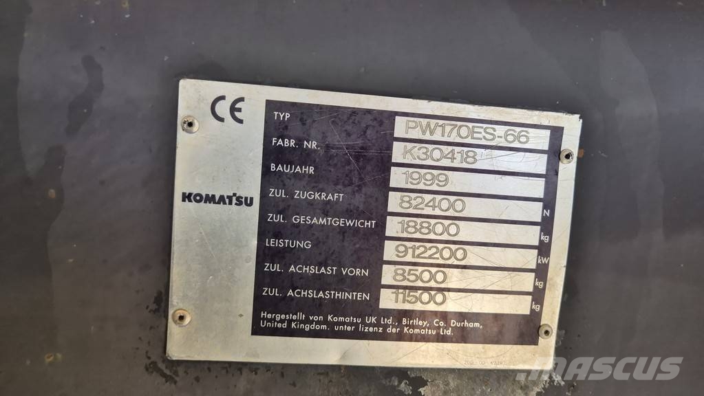 Komatsu PW170ES-6 - 1999 YEAR - 1X BUCKET Pelle sur pneus