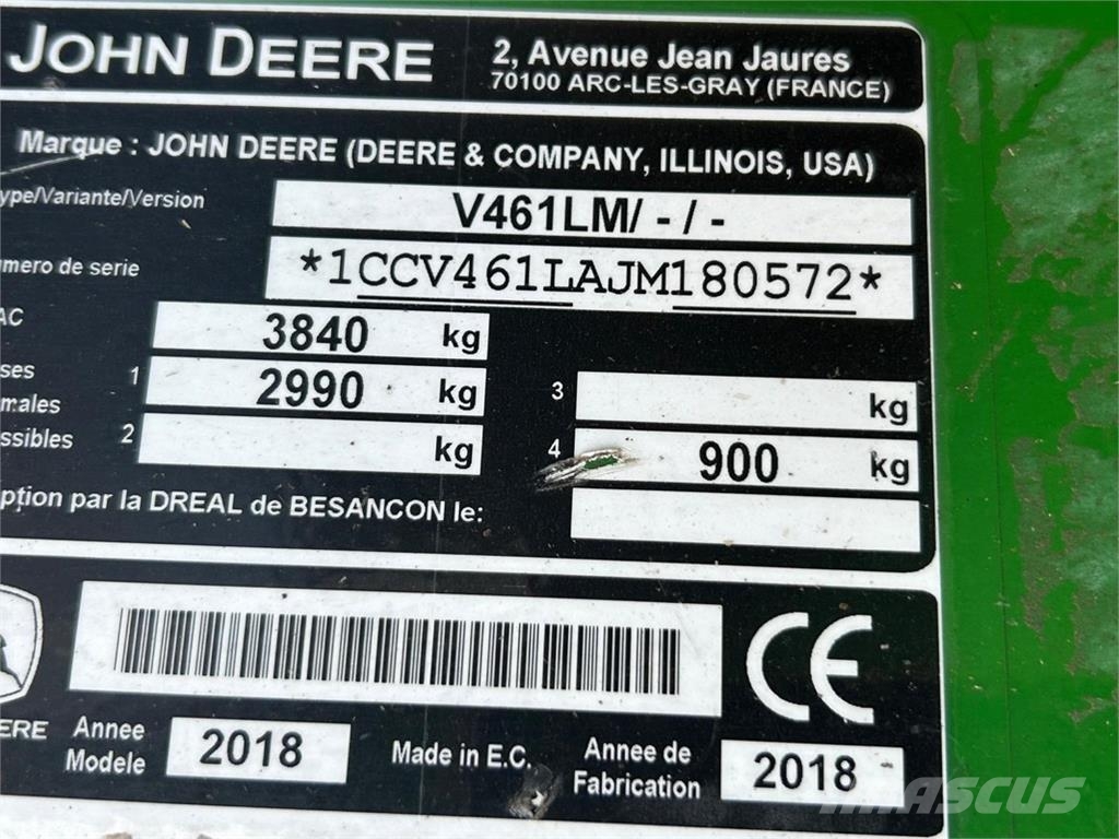 John Deere V461M mit Göweil G5040 Landbouw - overige