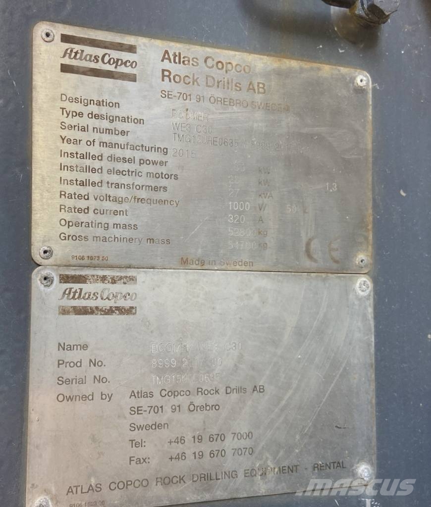 Atlas Copco Boomer WE3 C30 Povrchové vrtné súpravy