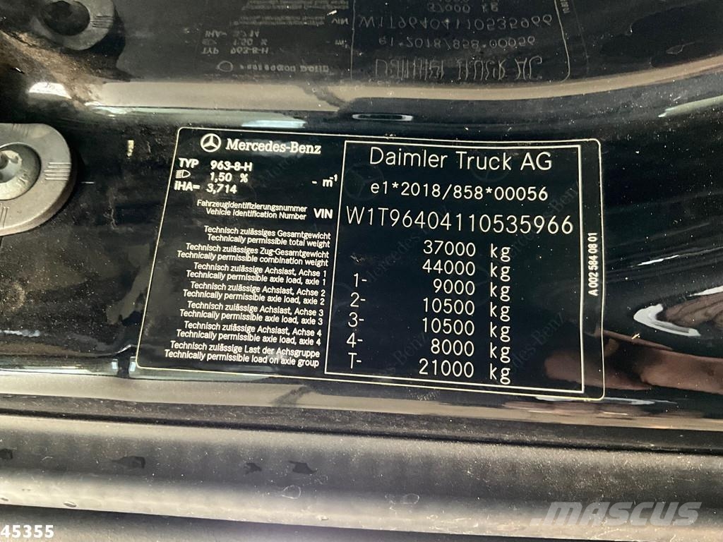 Mercedes-Benz Arocs 3540 8x4 Palfinger 19 Tonmeter laadkraan Ges Koukkulava kuorma-autot