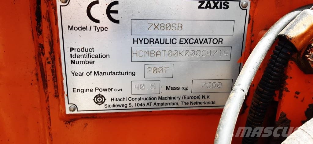 Hitachi ZX 80 SB حفارات وسط 7 طن - 12 طن