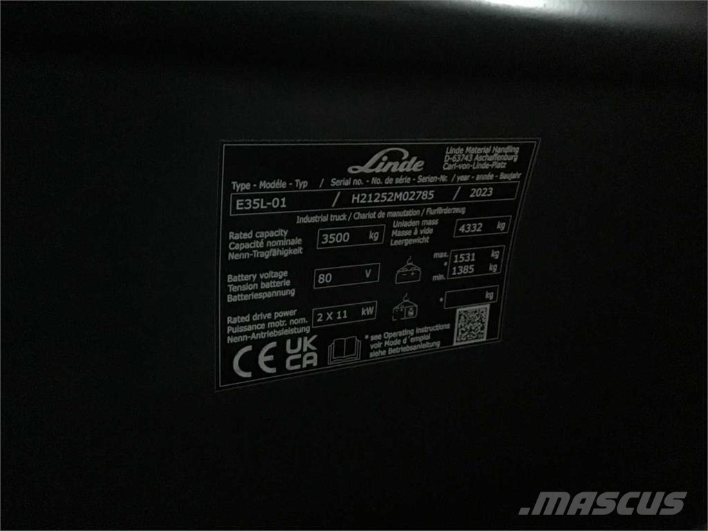 Linde E35L Ηλεκτρικά περονοφόρα ανυψωτικά κλαρκ