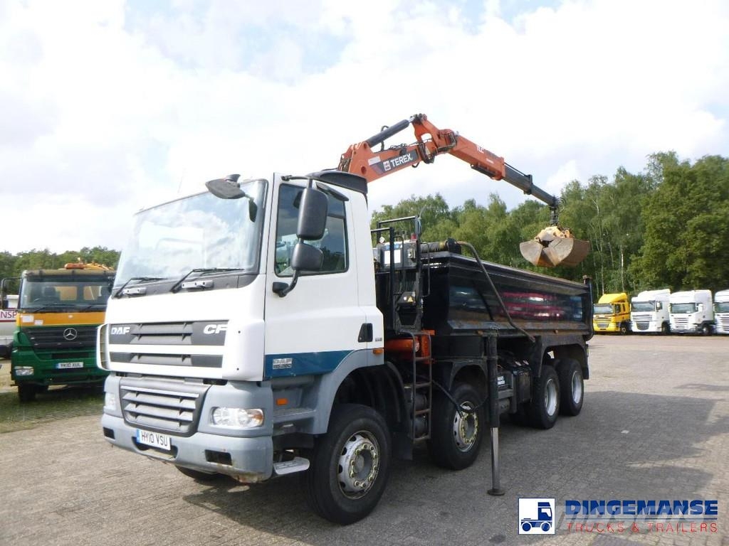 DAF CF 85.360 8X4 RHD tipper + Terex 118.2 VGL-A15 Всъдеходни кранове