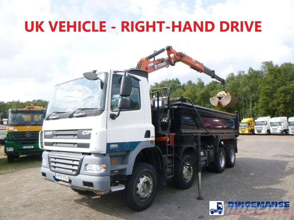 DAF CF 85.360 8X4 RHD tipper + Terex 118.2 VGL-A15 رافعات صالحة لكل أنواع الطرق