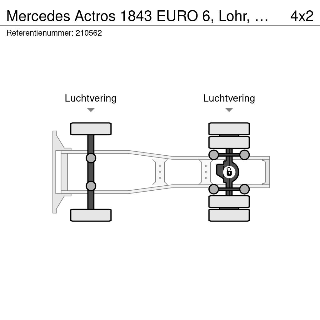 Mercedes-Benz Actros 1843 EURO 6, Lohr, Retarder, PTO, Standairc Sattelzugmaschinen