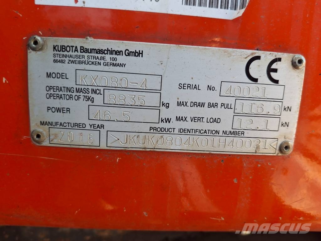 Kubota KX 080-4 Midi bageri 7t – 12t