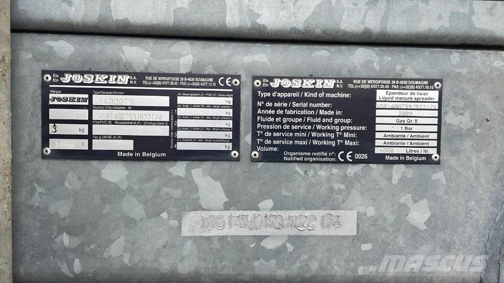 Joskin KOMFORT 2 14000 TS Drijfmesttanks