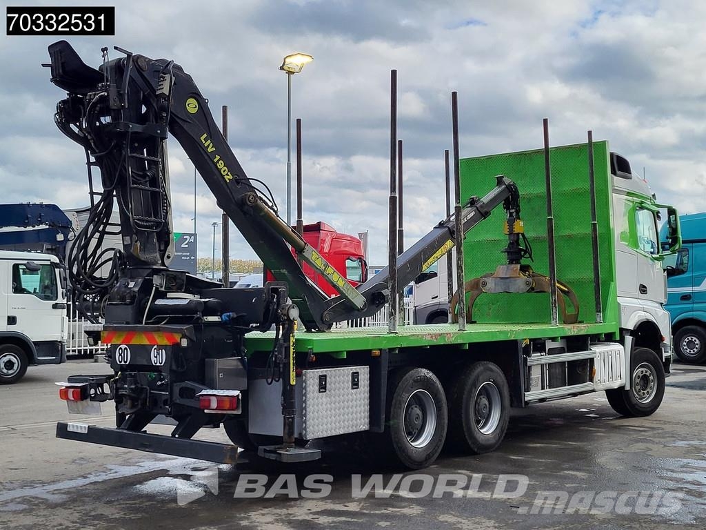 Mercedes-Benz Arocs 3358 Arocs 6X4 TAJFUN LIV 190Z Crane Holztra 木材运输车