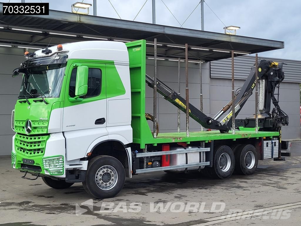 Mercedes-Benz Arocs 3358 Arocs 6X4 TAJFUN LIV 190Z Crane Holztra 木材运输车