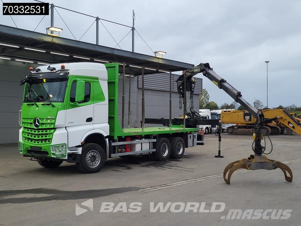 Mercedes-Benz Arocs 3358 Arocs 6X4 TAJFUN LIV 190Z Crane Holztra 木材运输车