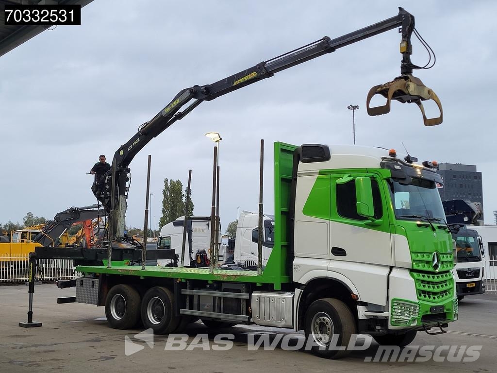 Mercedes-Benz Arocs 3358 Arocs 6X4 TAJFUN LIV 190Z Crane Holztra 木材运输车