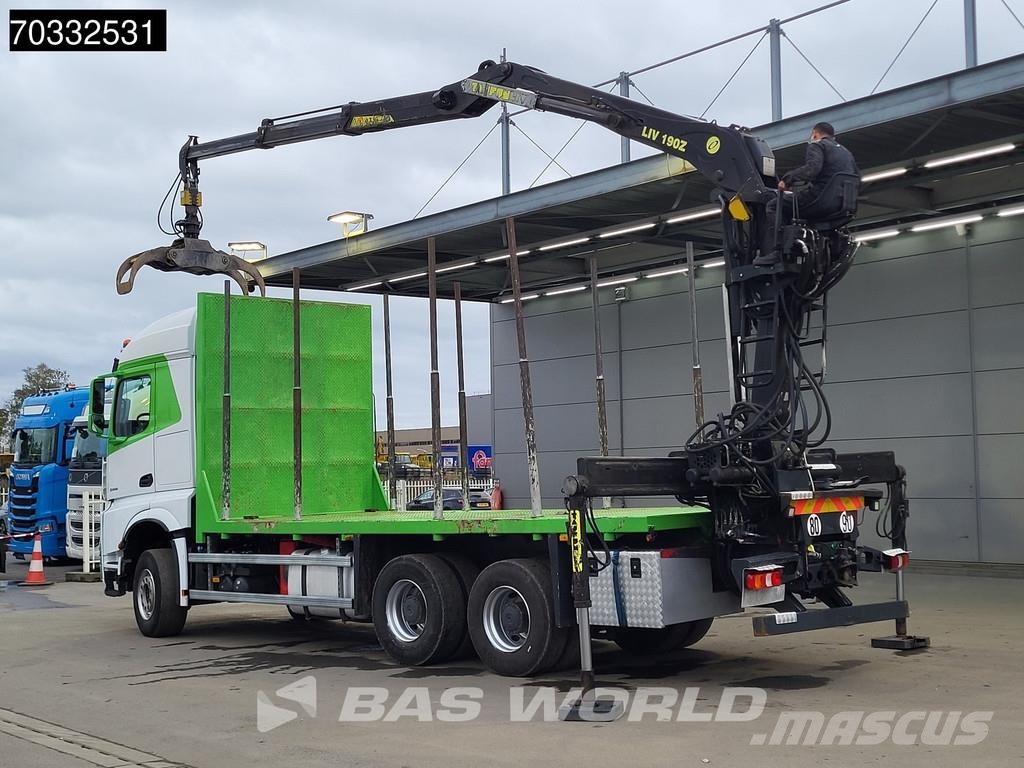 Mercedes-Benz Arocs 3358 Arocs 6X4 TAJFUN LIV 190Z Crane Holztra 木材运输车