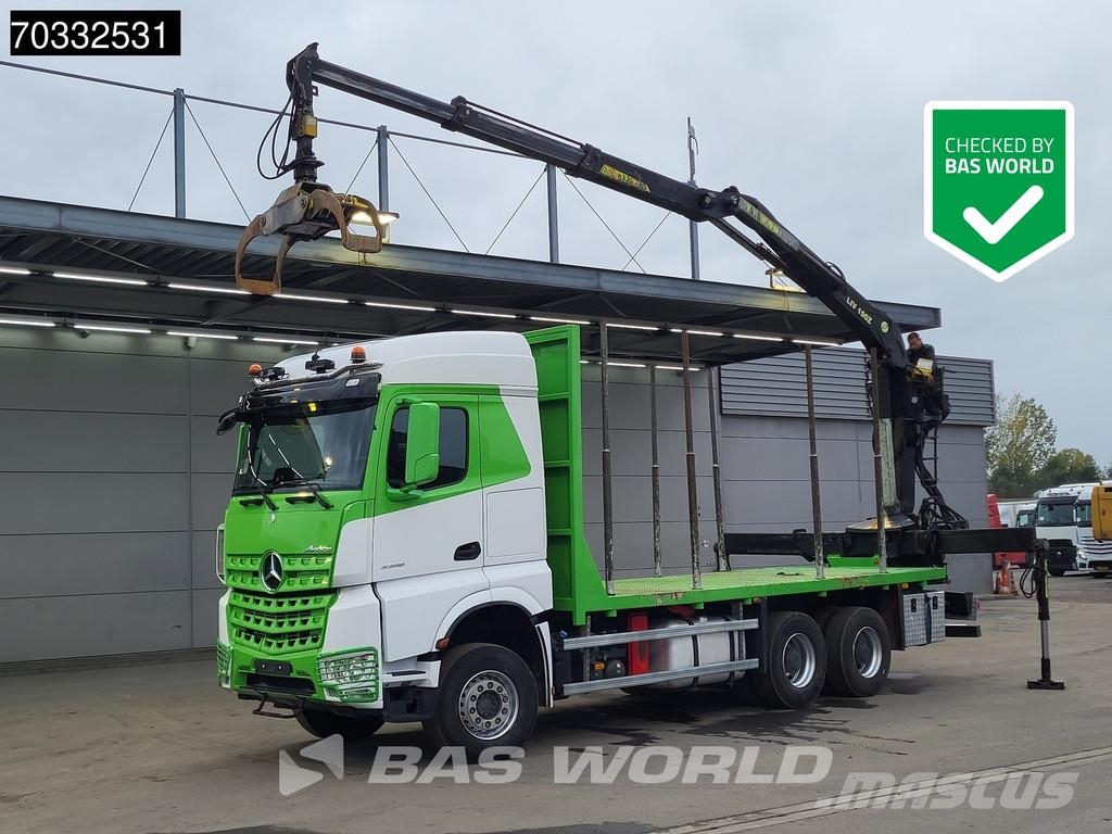 Mercedes-Benz Arocs 3358 Arocs 6X4 TAJFUN LIV 190Z Crane Holztra 木材运输车