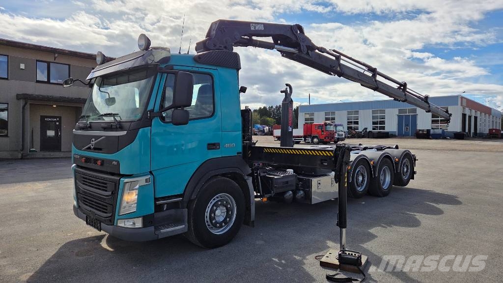 Volvo FM460 8X2*6 HIAB X-Hipro 192 E-4 Treileri ar āķi