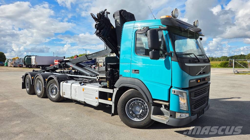 Volvo FM460 8X2*6 HIAB X-Hipro 192 E-4 Treileri ar āķi