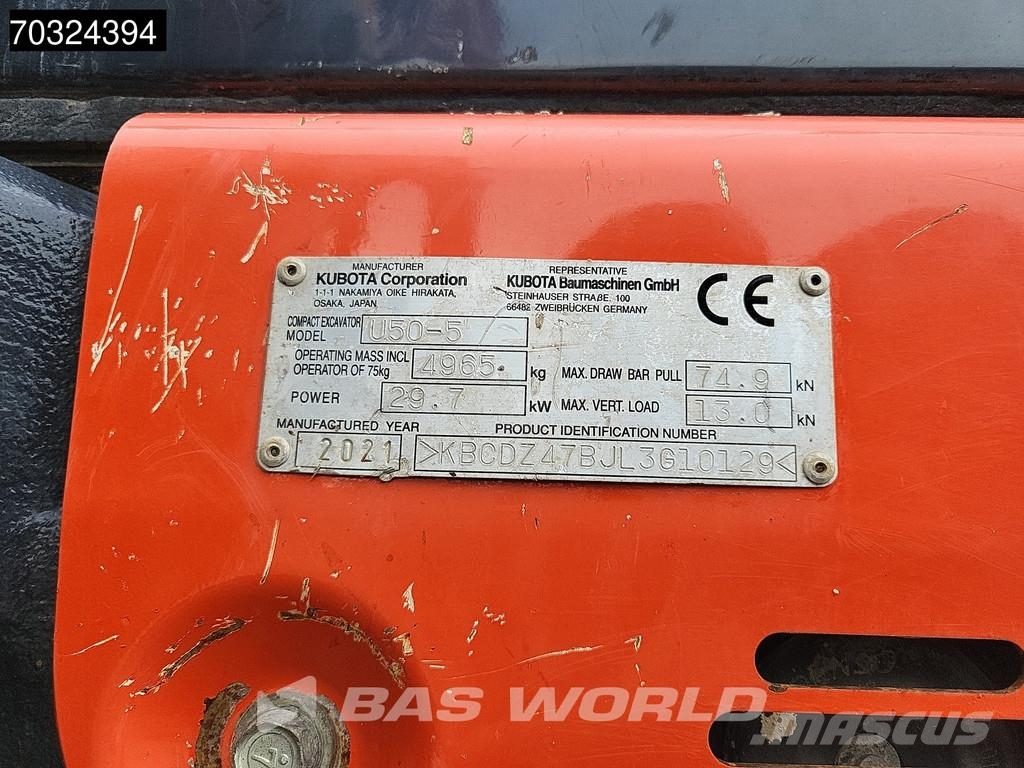 Kubota U50 -5 Mini rýpadlá < 7t