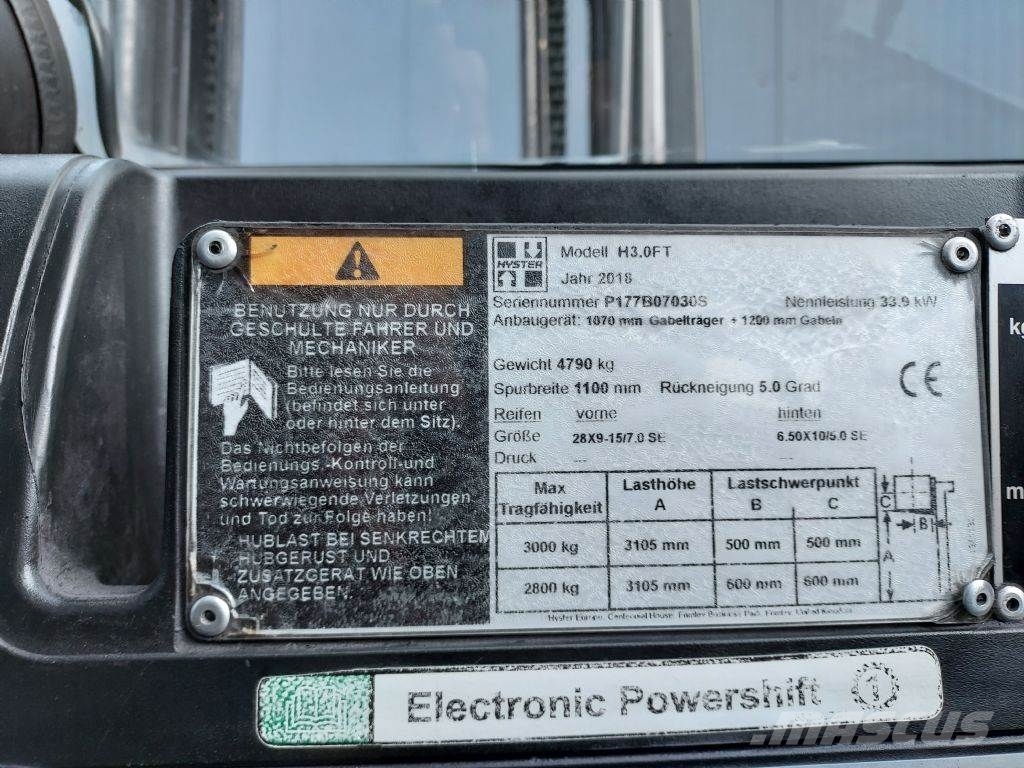 Hyster H 3.0FT Diesel forklifts