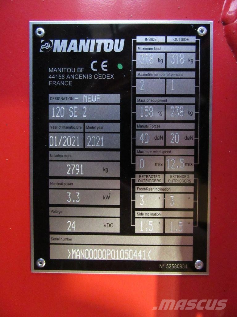 Manitou 120 SE Nacelle ciseaux