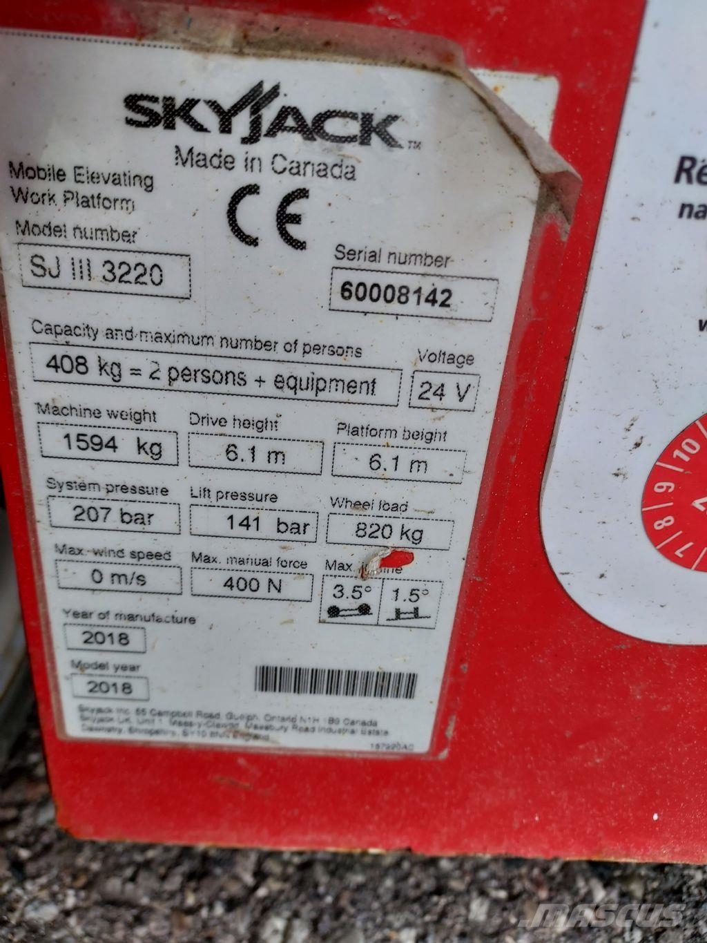 SkyJack SJ III3220E Scheren-Arbeitsbühnen