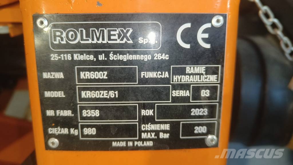ROLMEX KOSIARKA, MULCZER, ODMULARKA, PIŁA DO CIĘCIA GAŁĘZI, TRAWY, Compact tractor attachments
