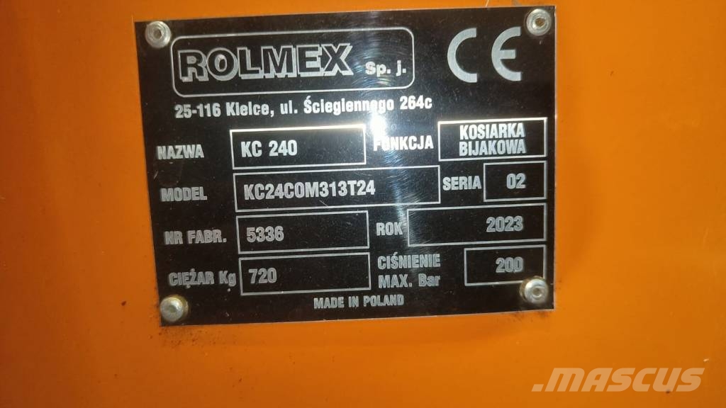 ROLMEX KOSIARKA, MULCZER, ODMULARKA, PIŁA DO CIĘCIA GAŁĘZI, TRAWY, Compact tractor attachments