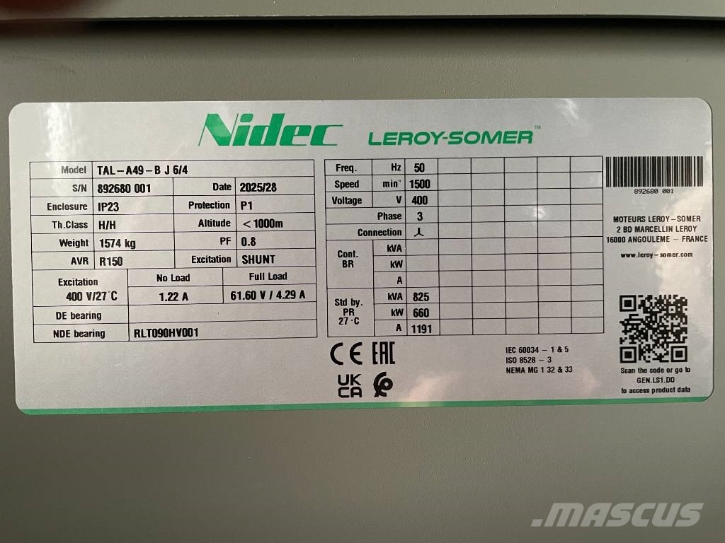 Hyundai DP222LC - 825 kVA Generator - DPX-19858 Дизельні генератори