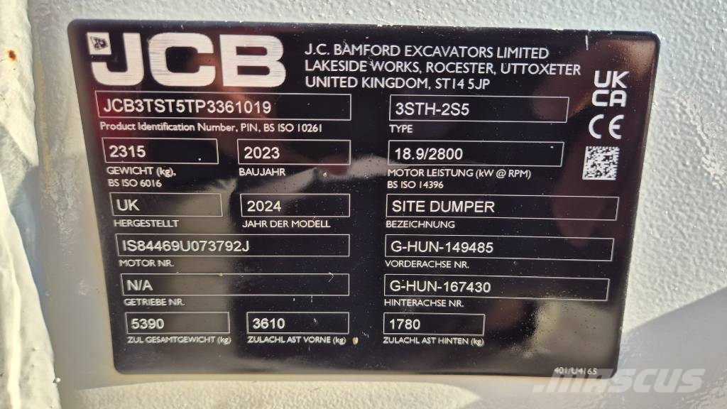 JCB 3STH-2S5 - 2023 YEAR - 205 HOURS - AS NEW Dumper - Knickgelenk