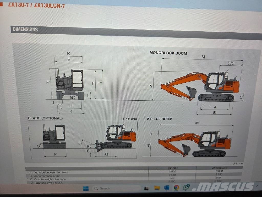 Hitachi LANDCROSS ZX130-7, 2025, rotation+breaker lines Raupenbagger